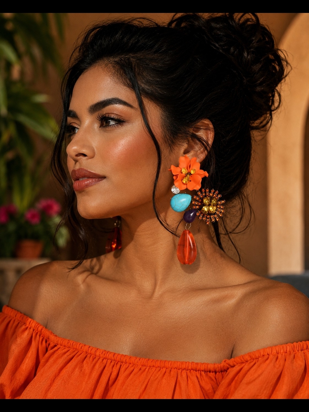Tropical Vintage  Style Resort Earrings